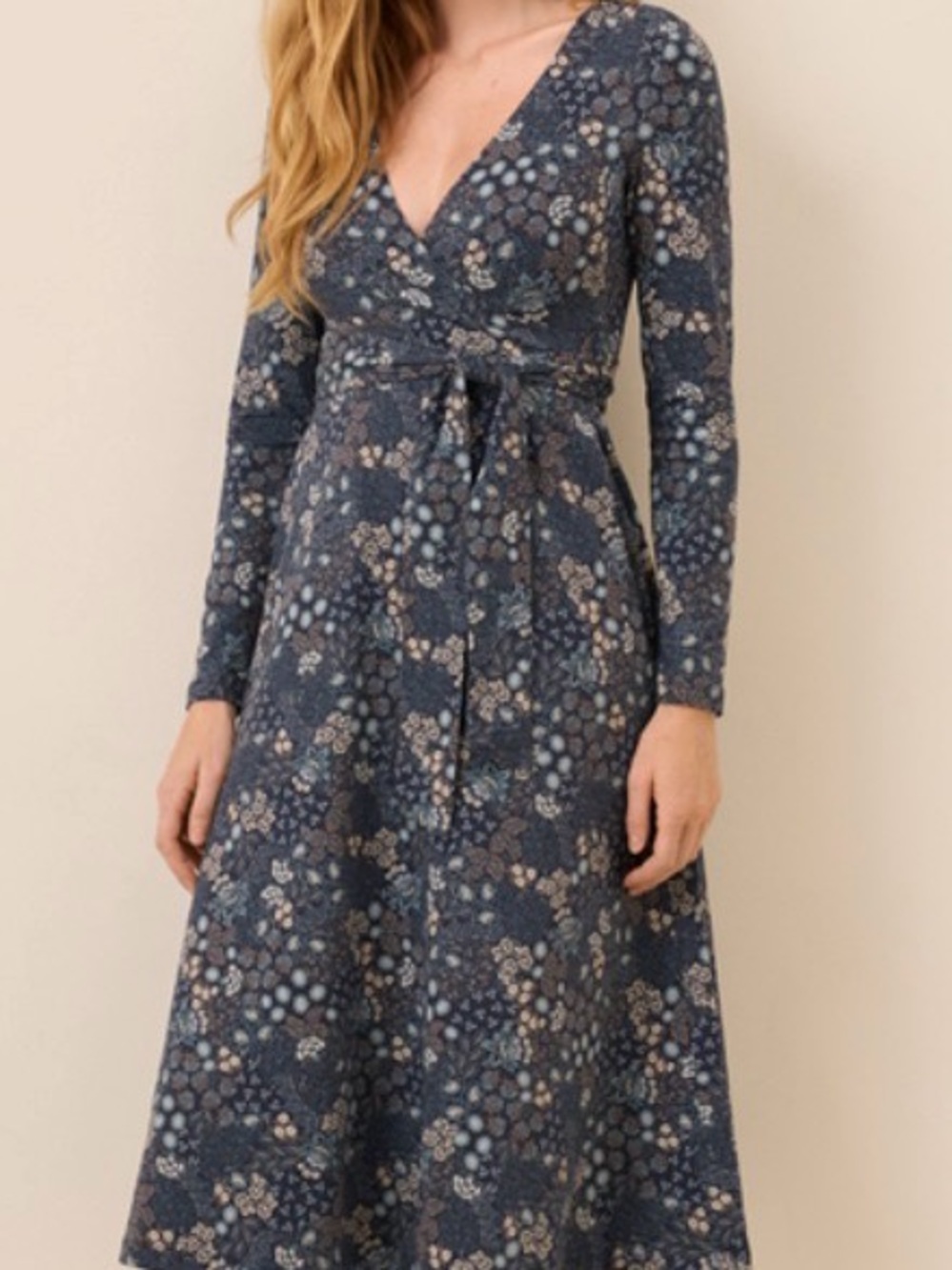 NWOT-PACT ORGANIC FIT & FLARE WRAP DRESS- LARGE - Picture 3 of 13